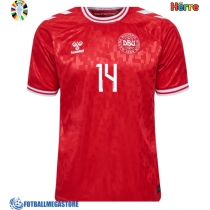 Fotballdrakt Herre Danmark Mikkel Damsgaard #14 Hjemmedrakt EM 2024 Kortermet